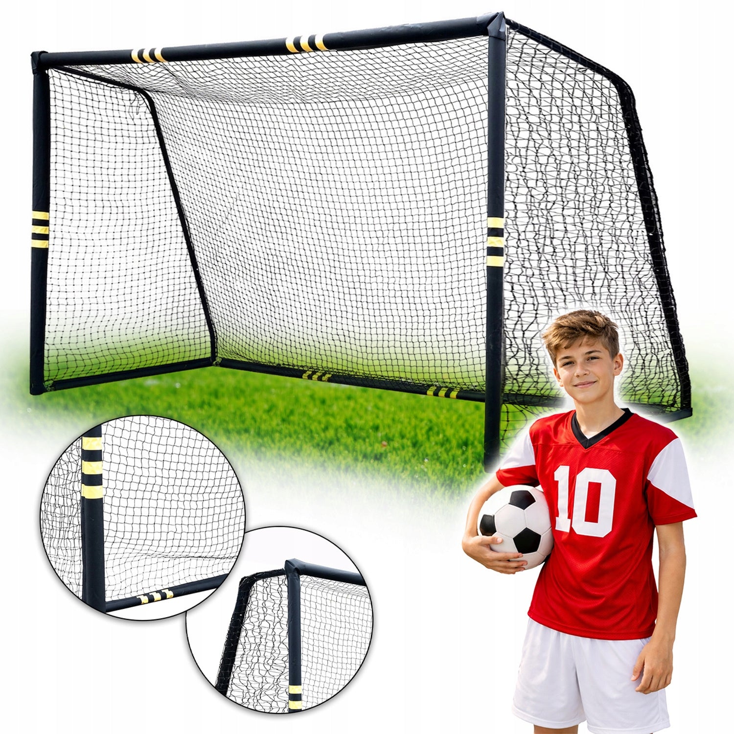 FOOTBALL GOAL METAL STABLE FOOTBALL TRAINING LARGE 240x160