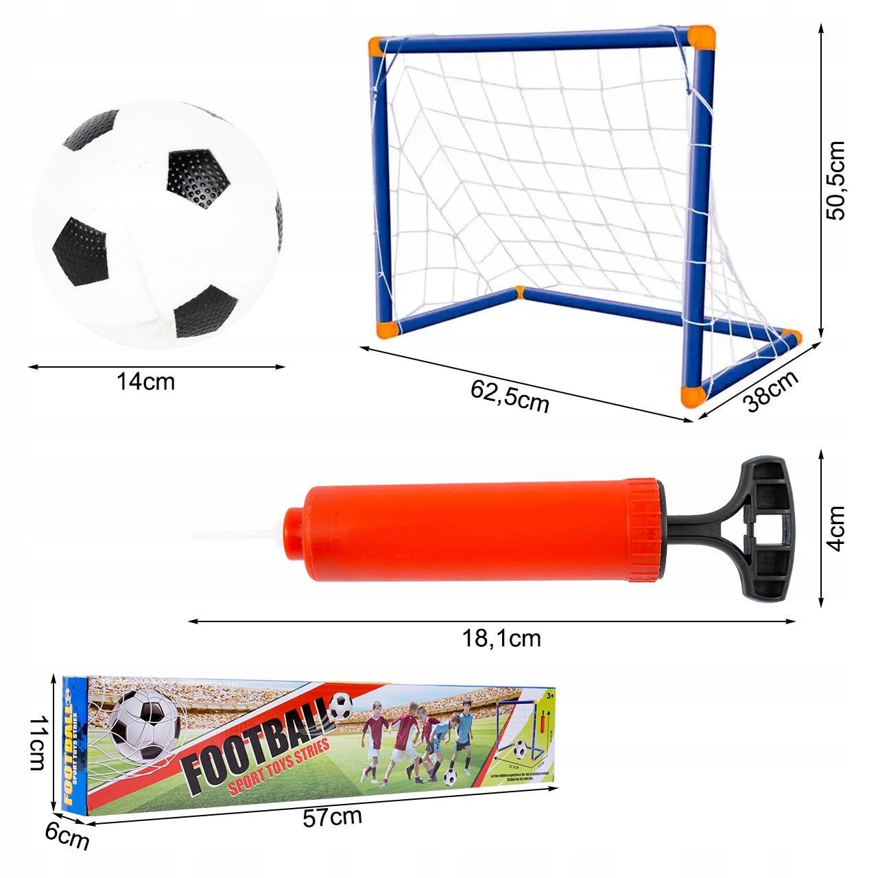 FOOTBALL GOAL TRAINING FOOTBALL SET TO ASSEMBLE FOR CHILDREN Manufacturer code 108351