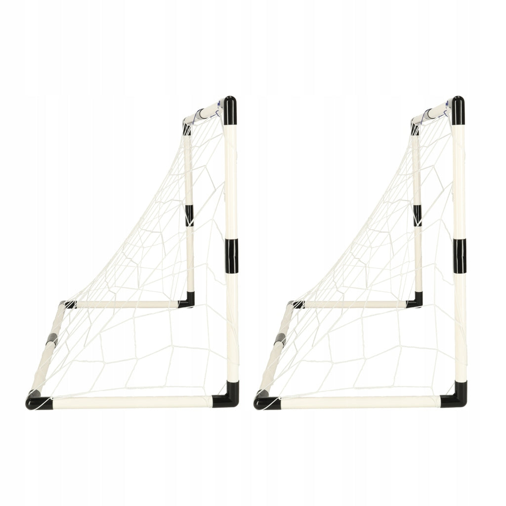 FOOTBALL GOALS FOR CHILDREN SET 2x GOAL BALL PUMP FREEBIE GARDEN Packaging status original