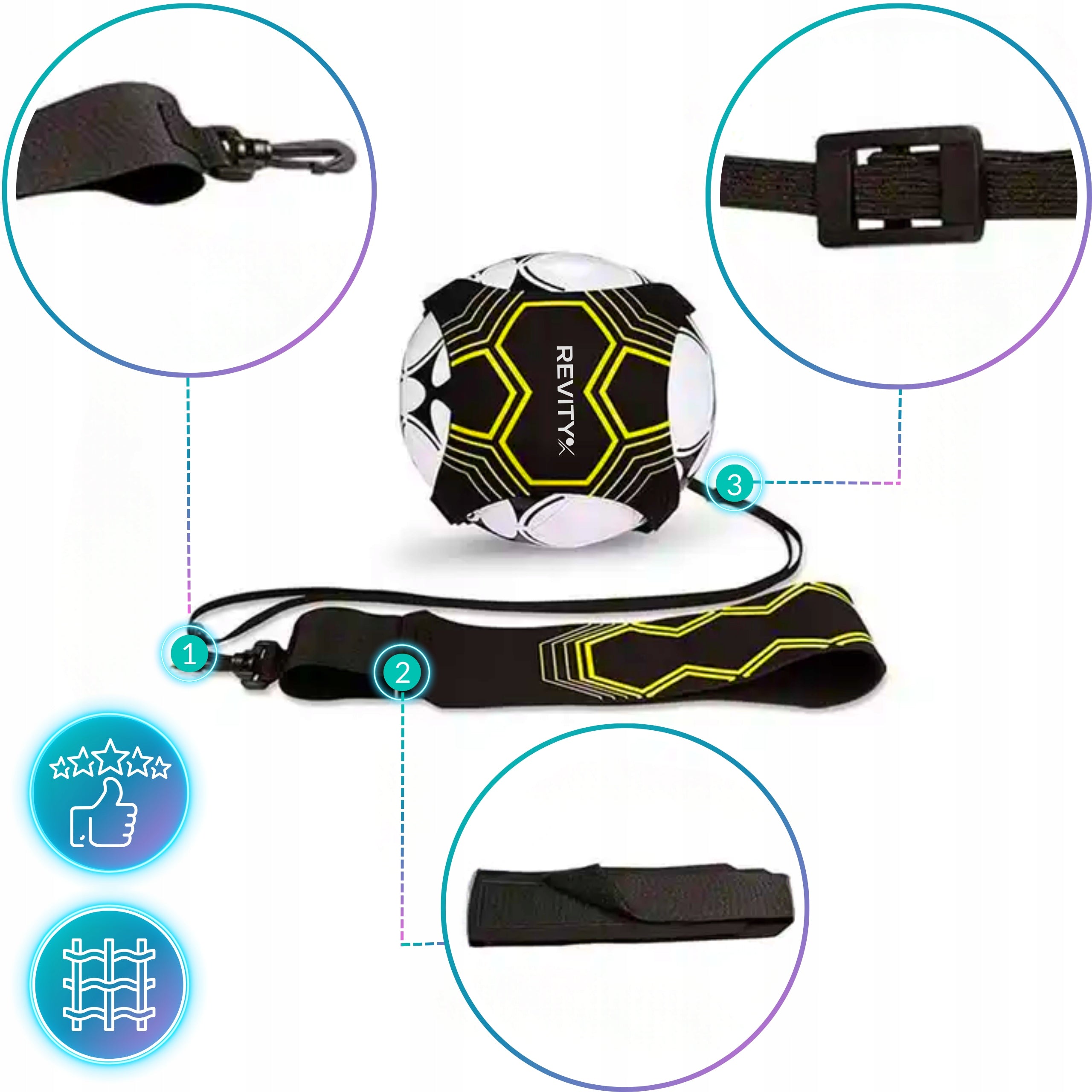 FOOTBALL TRAINER ADJUSTABLE TRAINING BELT FOOTBALL TRAINER Manufacturer code Regulowany elastyczny pas biodrowy piłka