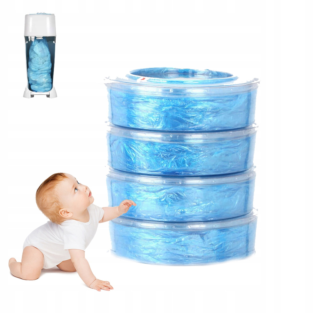 FOR ANGELCARE CARTRIDGES BASKET CONTAINER FOR USED DIAPERS BAGS 4PCS