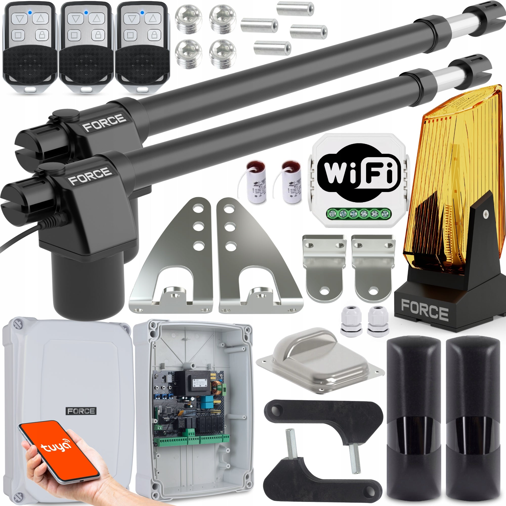 FORCE GT600 LONG SWING GATE KIT UP TO 8M 800KG FOR WIDE POSTS