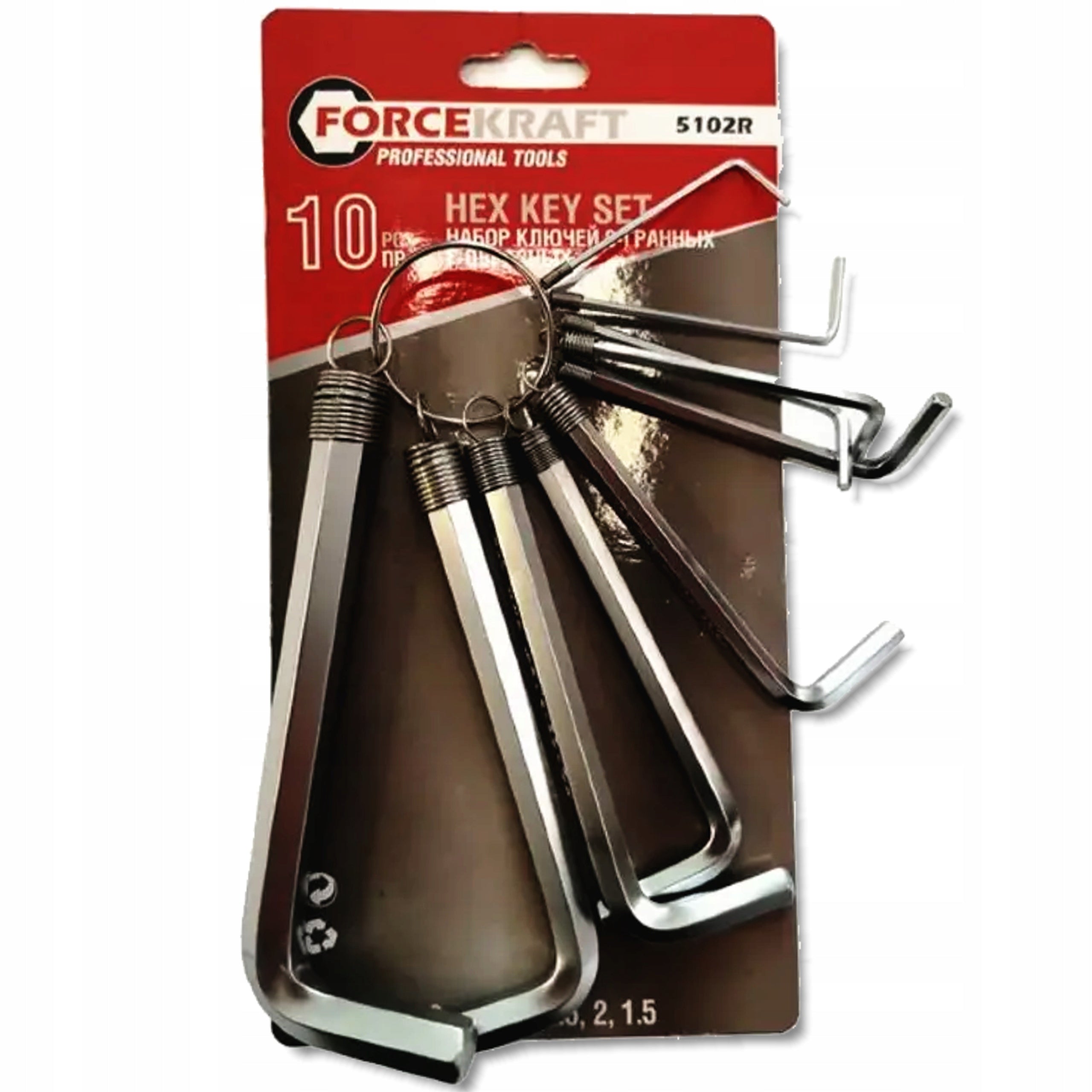 FORCEKRAFT Allen wrench set IMBUS type L 10 ELEMENTS 1.5-10mm