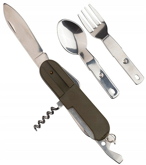 FOREIGN LEG 7IN1 POCKET KNIFE FORK SPOON STAINLESS STEEL