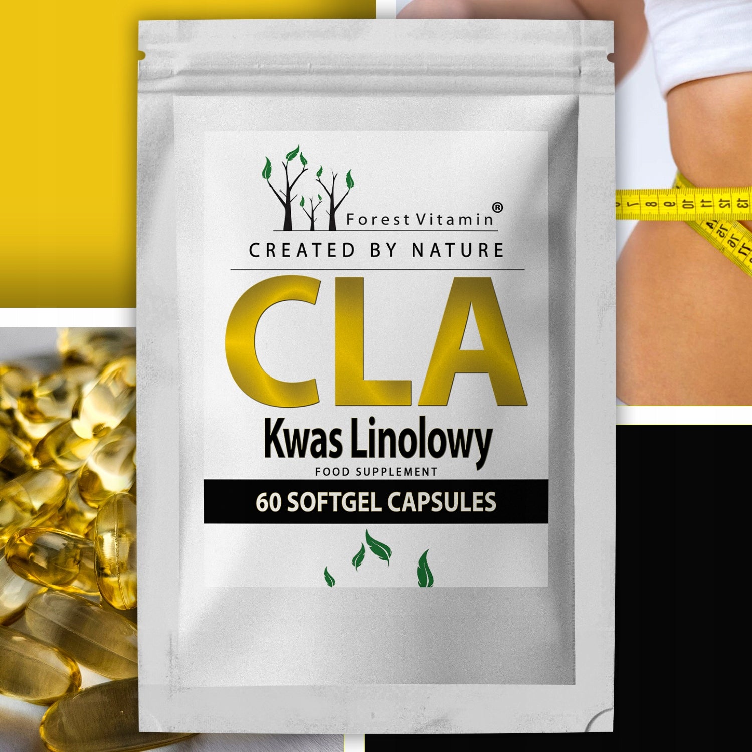 FOREST CLA LINOLEIC ACID 1000mg SLIMMING 60caps 80% BURNER REDUCTION Brand Forest Vitamin