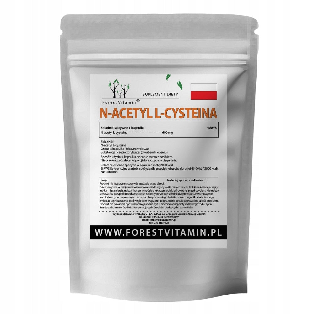 FOREST VITAMIN NAC 600 mg 60 kaps LIVER IMMUNITY RECOVERY Brand Forest Vitamin