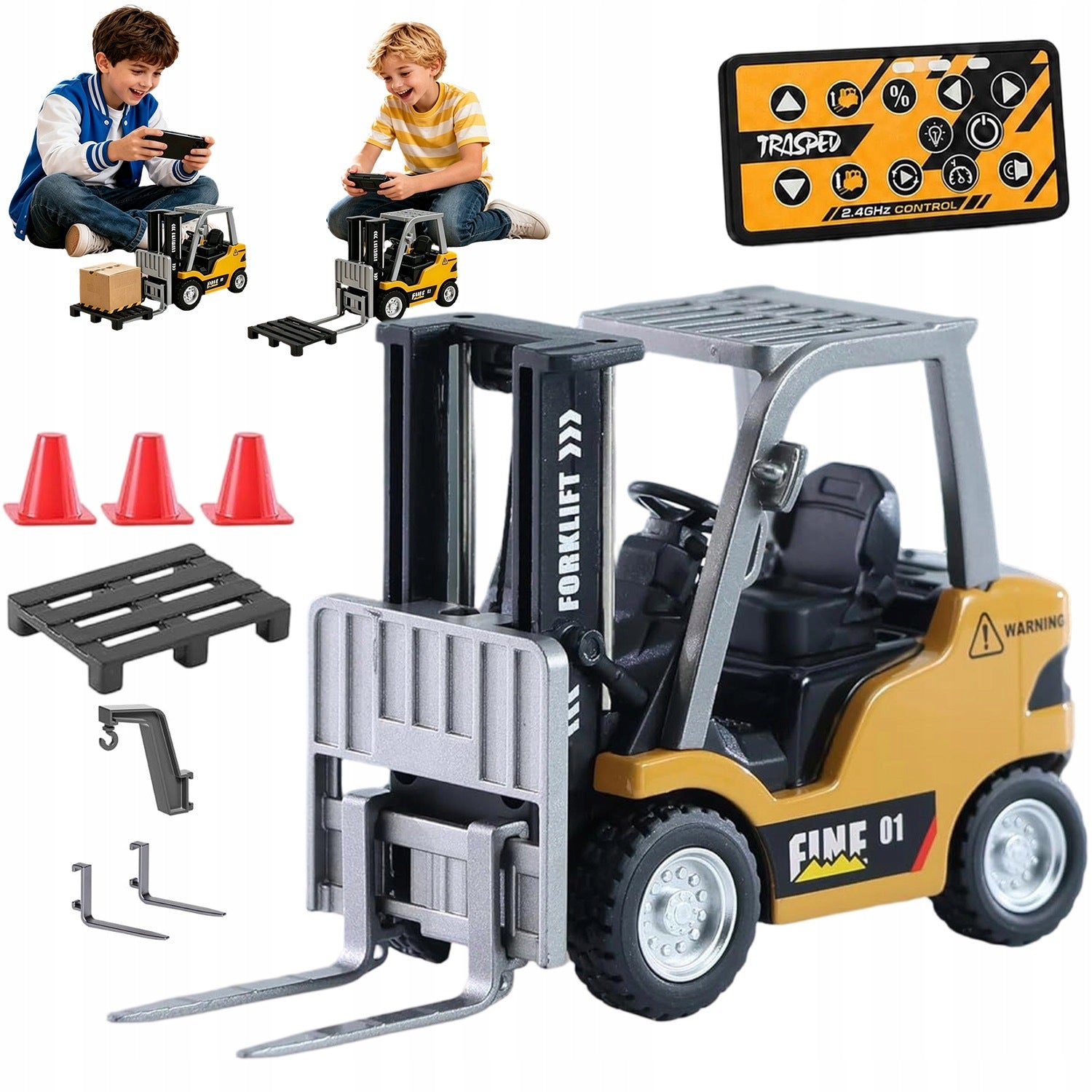 FORKLIFT RC REALISTIC MODEL BUILDING LIGHT SOUND 2.4GHZ