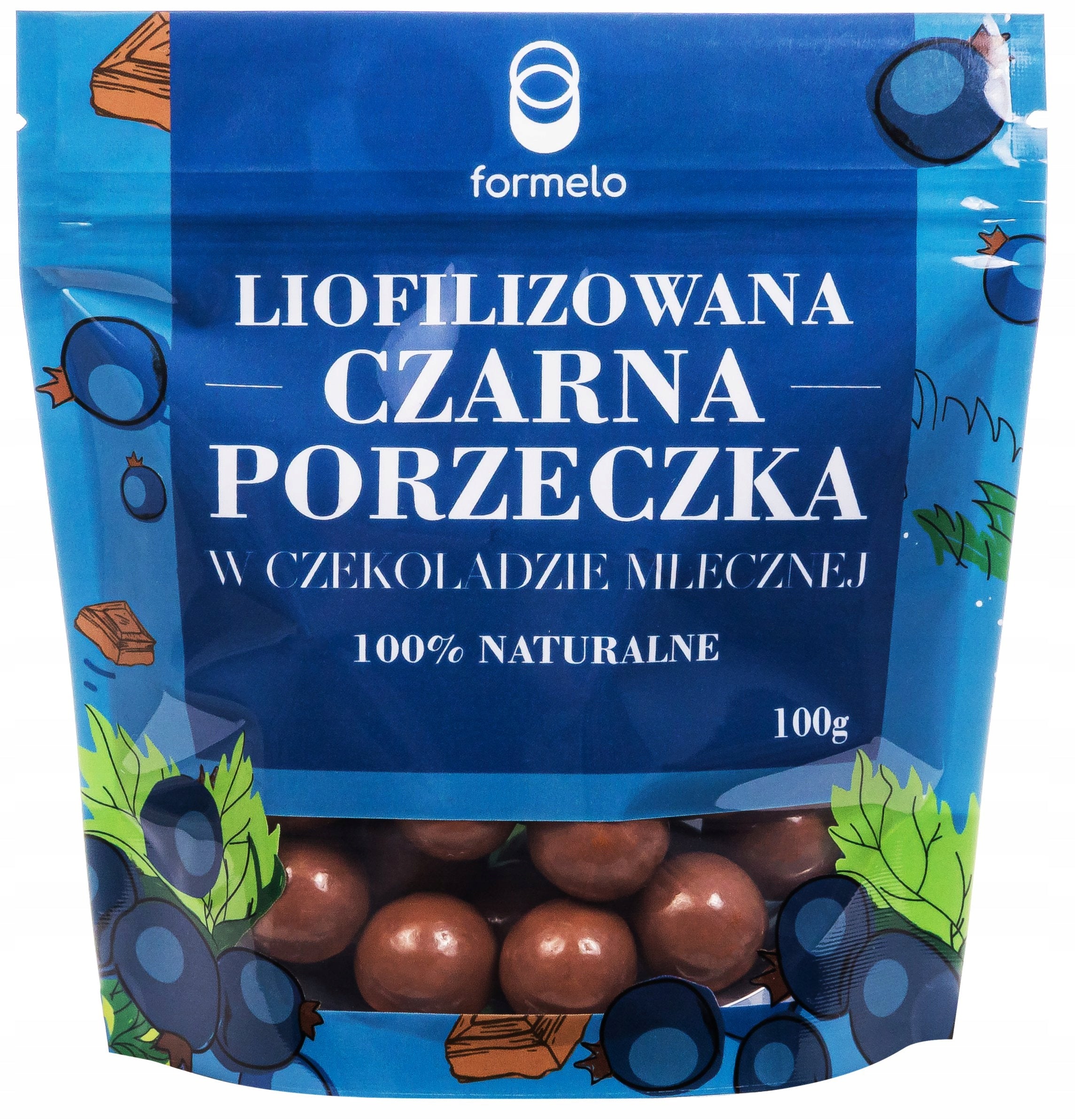 FORMELO FREEZE-DRIED BLACKCURRANT IN MILK CHOCOLATE 100% NAT 100g