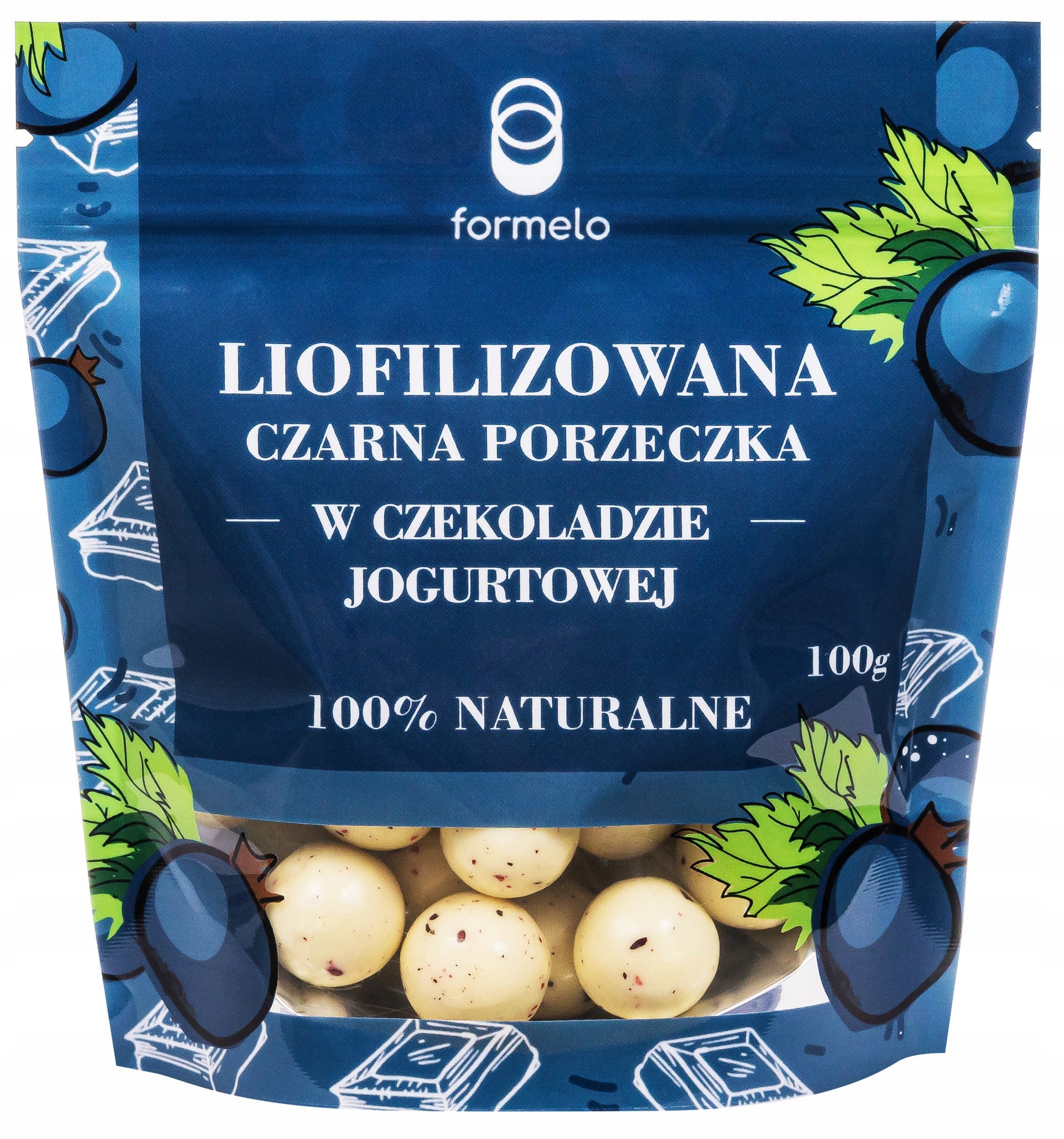 FORMELO FREEZE-DRIED BLACKCURRANT IN YOGURT CHOCOLATE 100% 100g
