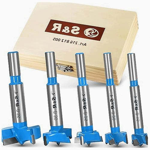 FORSTNER DRILL BITS SET OF 5 PIECES 15 35MM TUNGSTEN CARBIDE WOOD