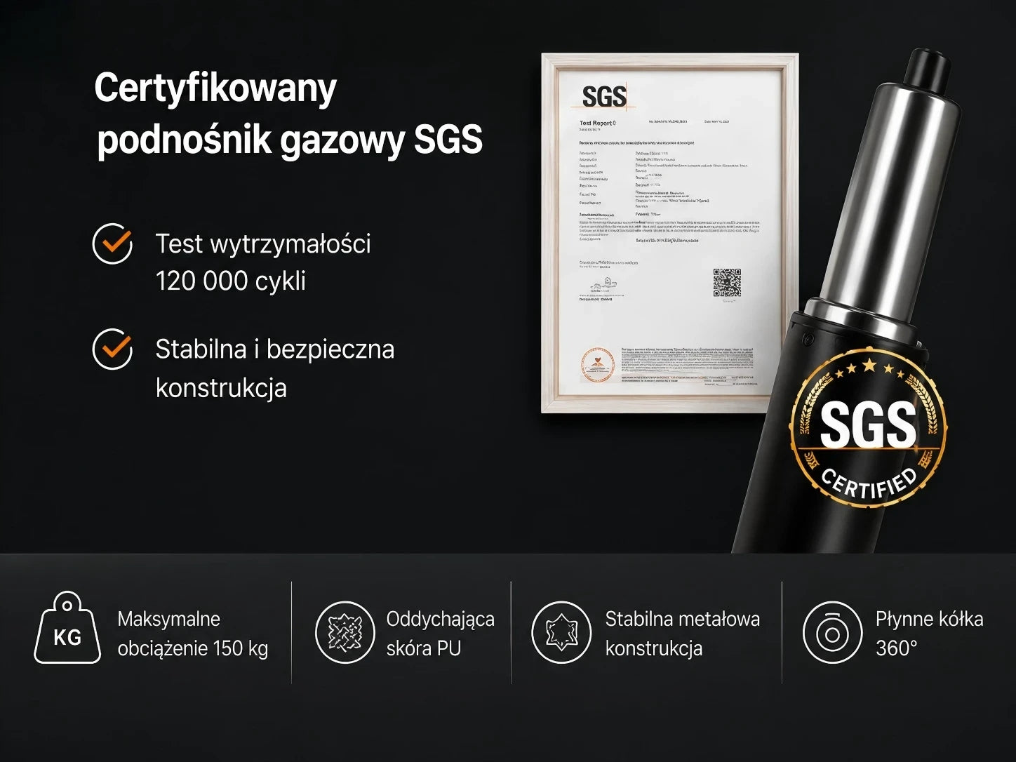 FOTEL GAMINGOWY VitaForge BIUROWY KRZESŁO GRACZA OBROTOWY KUBEŁKOWY CZARNY Furniture depth 50 cm