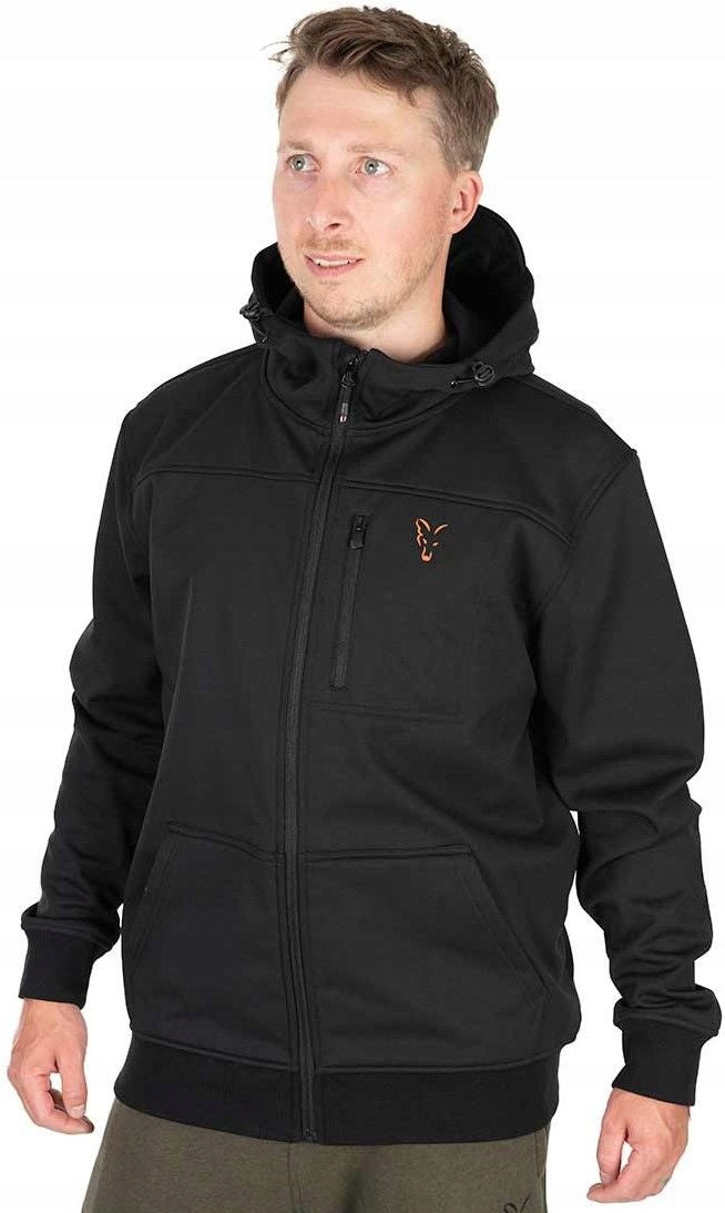 FOX COLLECTION SOFT SHELL JACKET BLACK ORANGE M Color black