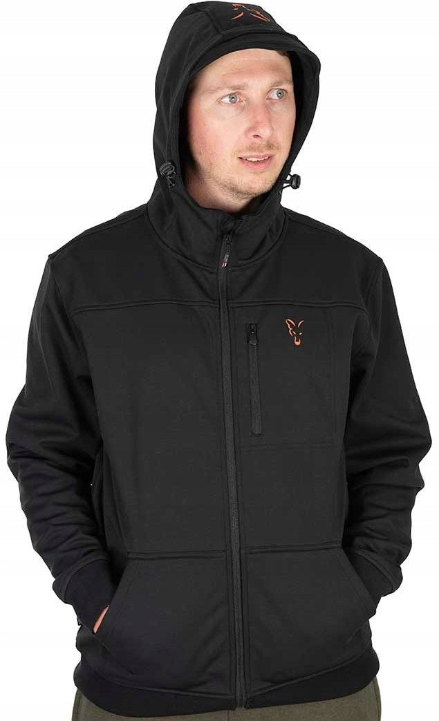 FOX COLLECTION SOFT SHELL JACKET BLACK ORANGE M Size M