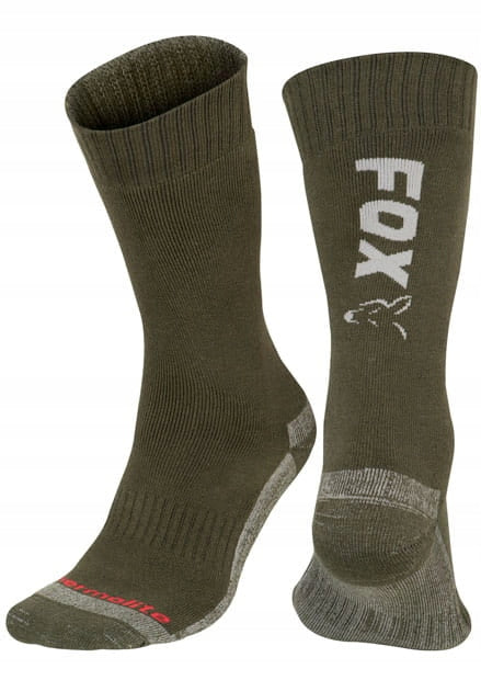 FOX GREEN/SILVER THERMO SOCK SIZE 6-9 E
