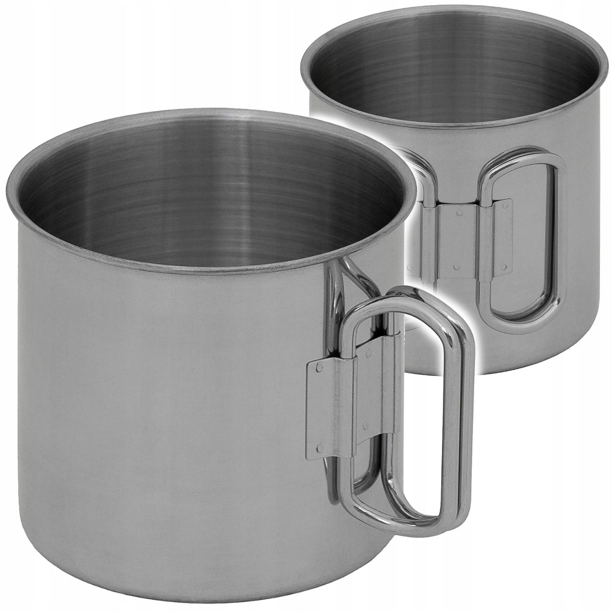 FOX Outdoor Tourist Steel Cup 450ml Folding Ear, Stainless Steel