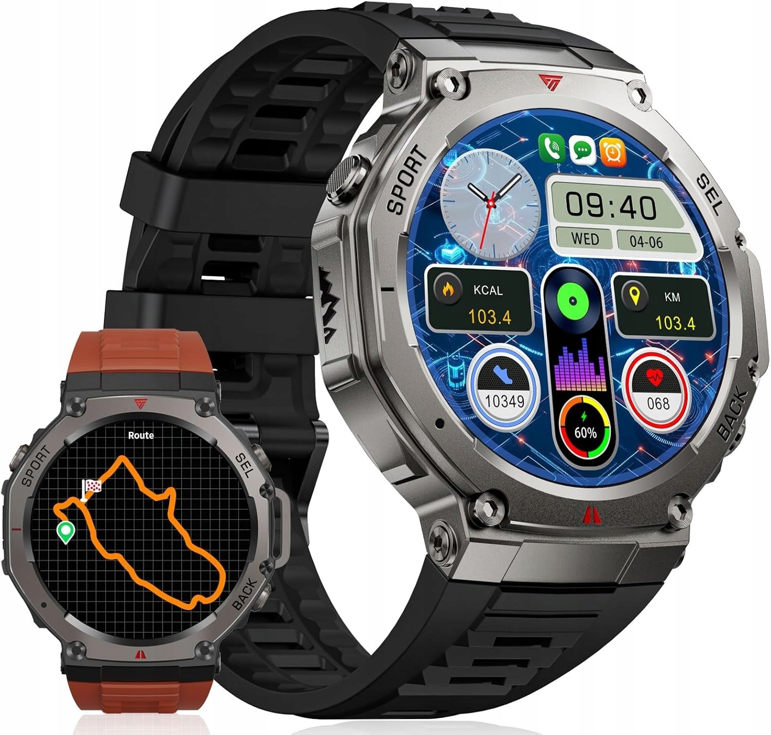 FOXBOX DM3 GPS Smartwatch Men's 2 Straps IP68