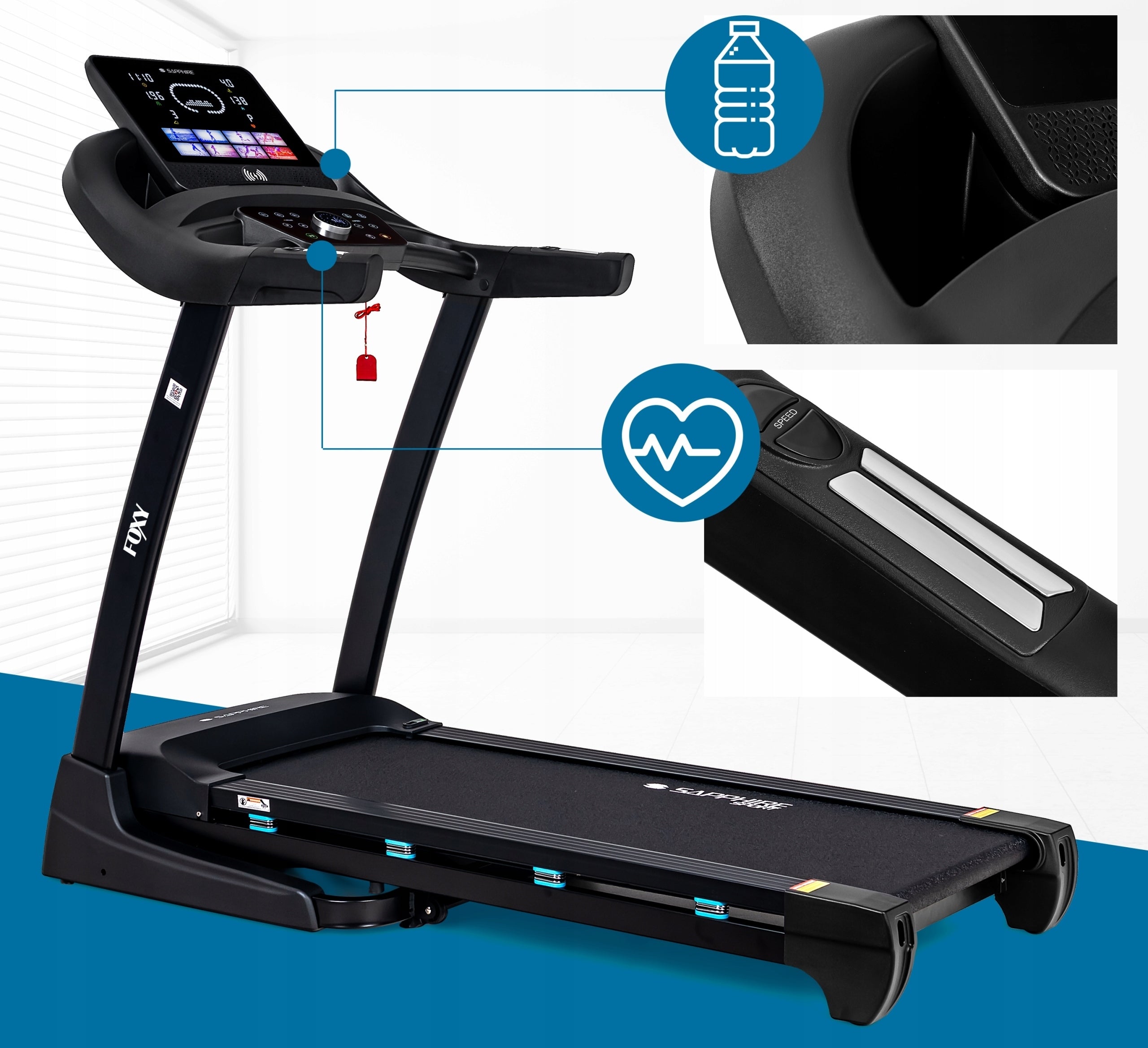 FOXY Electric TREADMILL Folding TRAINING 18km TILT ANGLE APP strong Model other