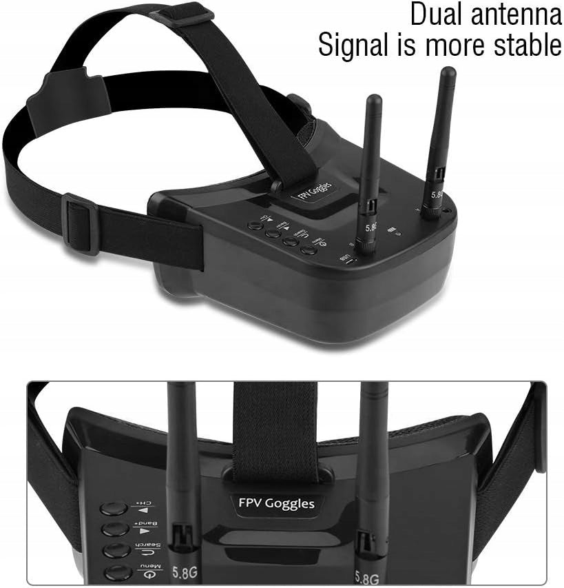 FPV GLASSES 5.8GHZ 40 CHANNELS LCD SCREEN 3" HD DRONE Brand no brand
