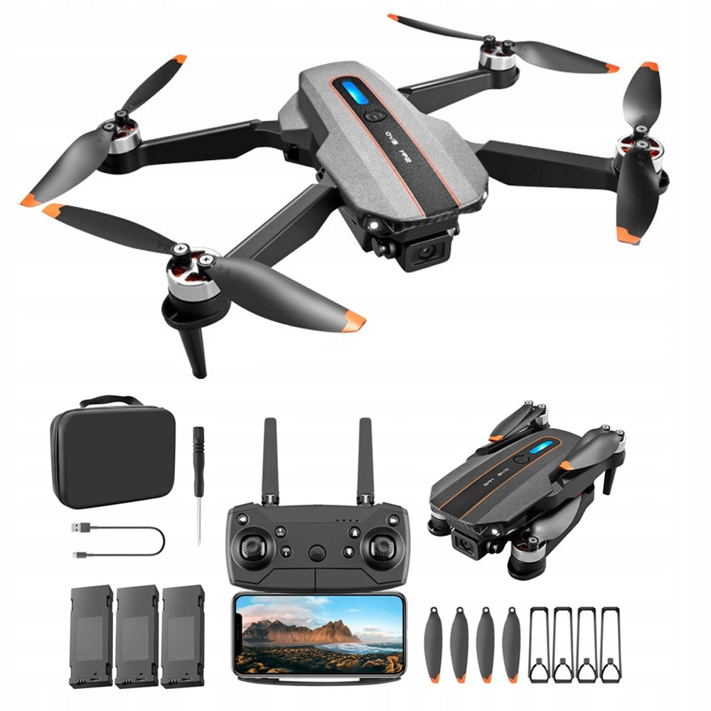 FPV HD 100m Folding Drone Camera 3 Batteries 1800mAh Packaging status original