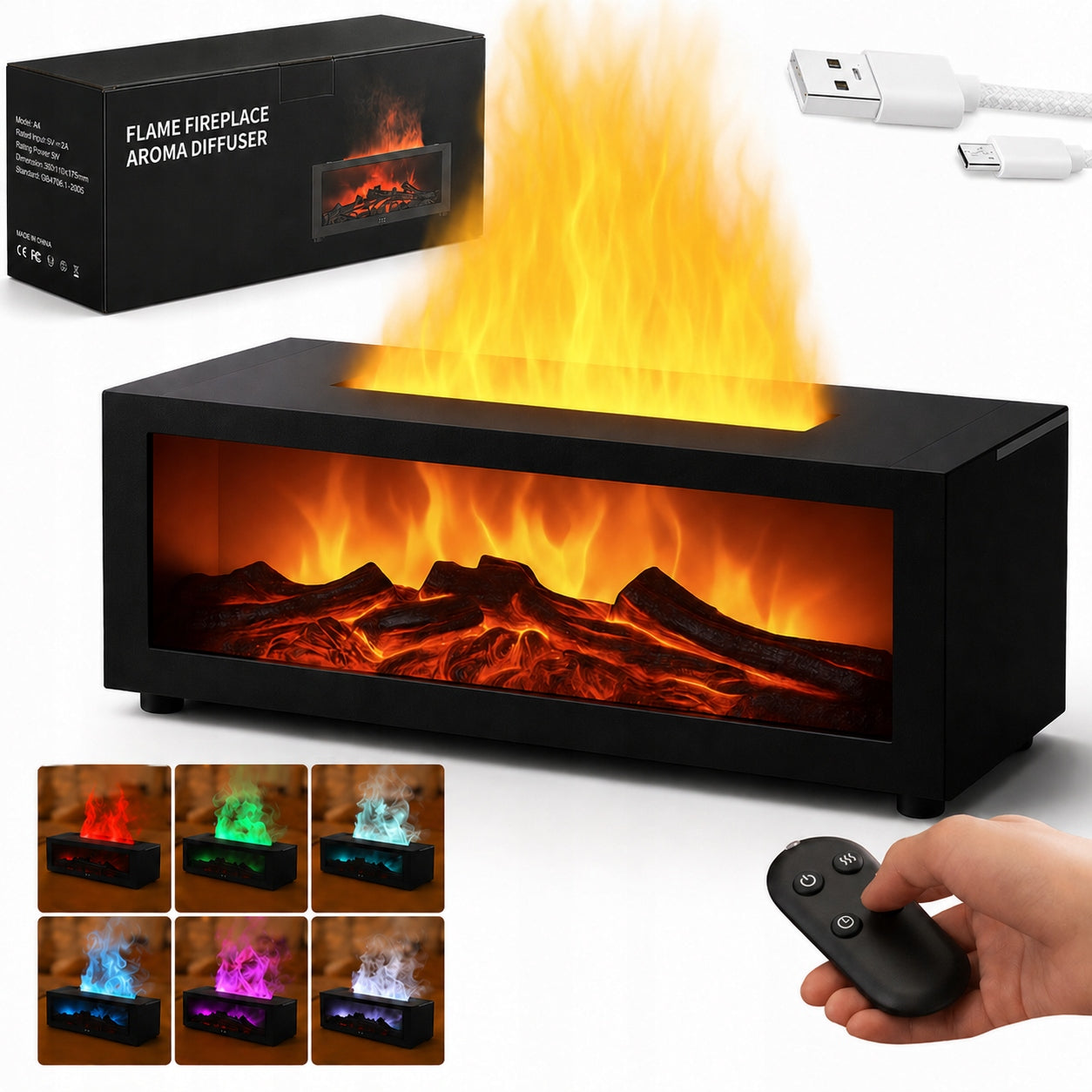 FRAGRANCE DIFFUSER Flame AIR HUMIDIFIER FIREPLACE AROMATHERAPY