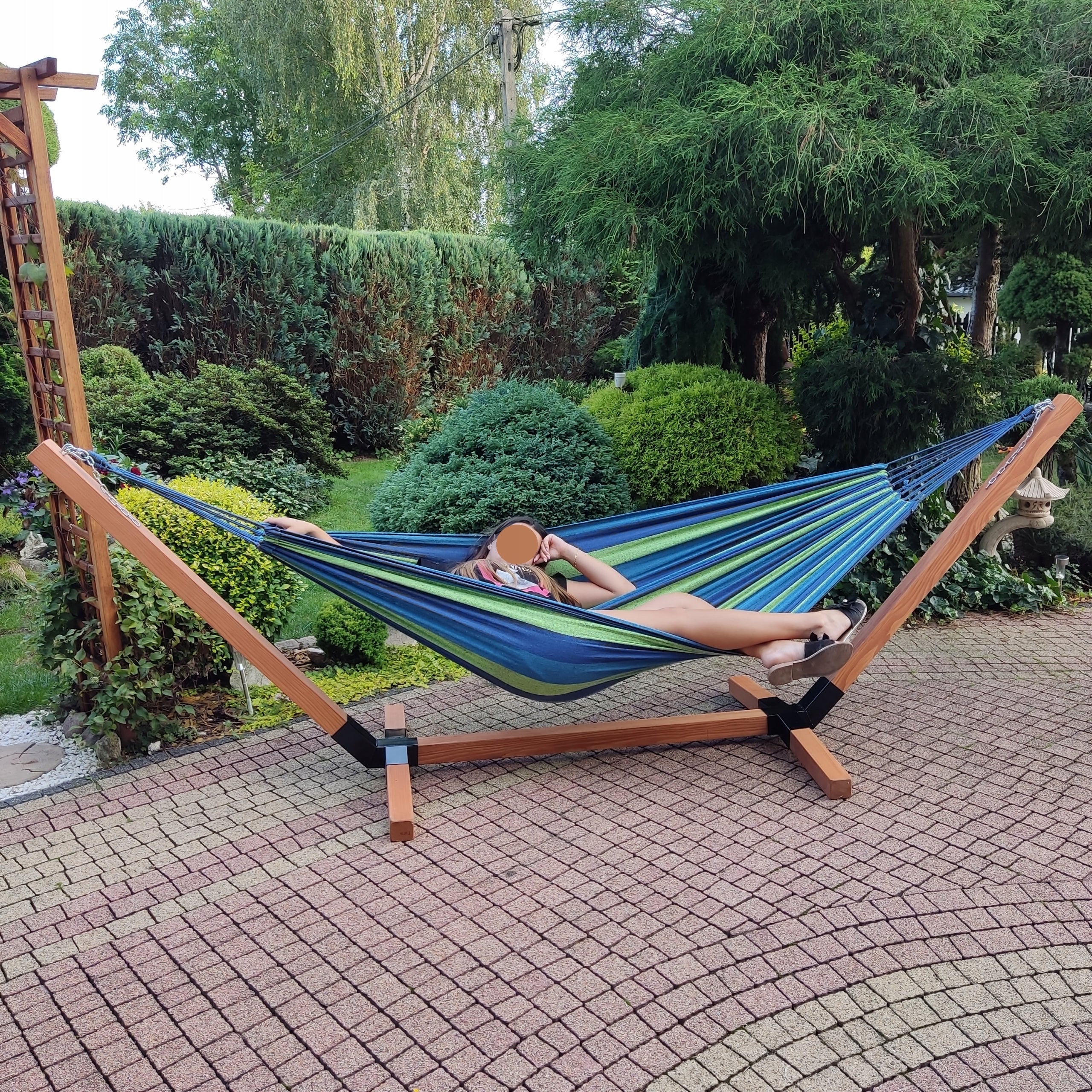FRAME + HAMMOCK IMPREGNATED STAND STRONG 2-PERSON Model 70x70