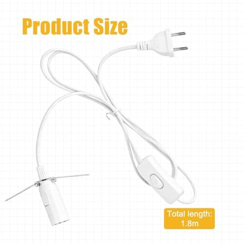 FRAME LAMP E14 WITH CABLE SWITCH 1 8 M FOR HOME 2 PIECES steel Manufacturer code SWC5908151677131