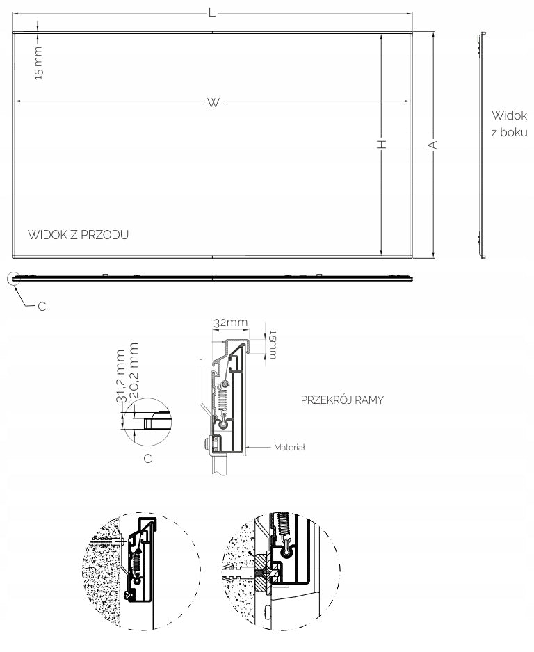 FRAME SCREEN SUPREMA TAURUS SLIM 180x101 cm MW HD Brand SUPREMA