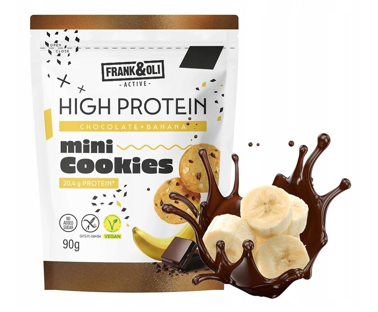 FRANK&OLI Mini PROTEIN Cookies High Protein BANANA CHOCOLATE 90g