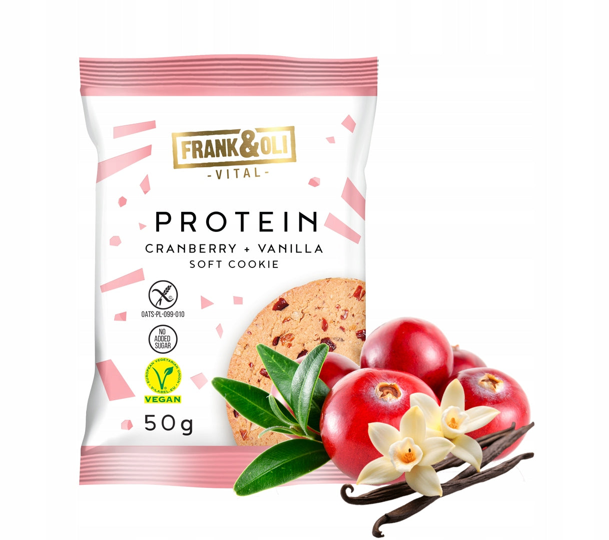 FRANK&OLI Protein Cookie CRANBERRY VANILLA Vegan 50g