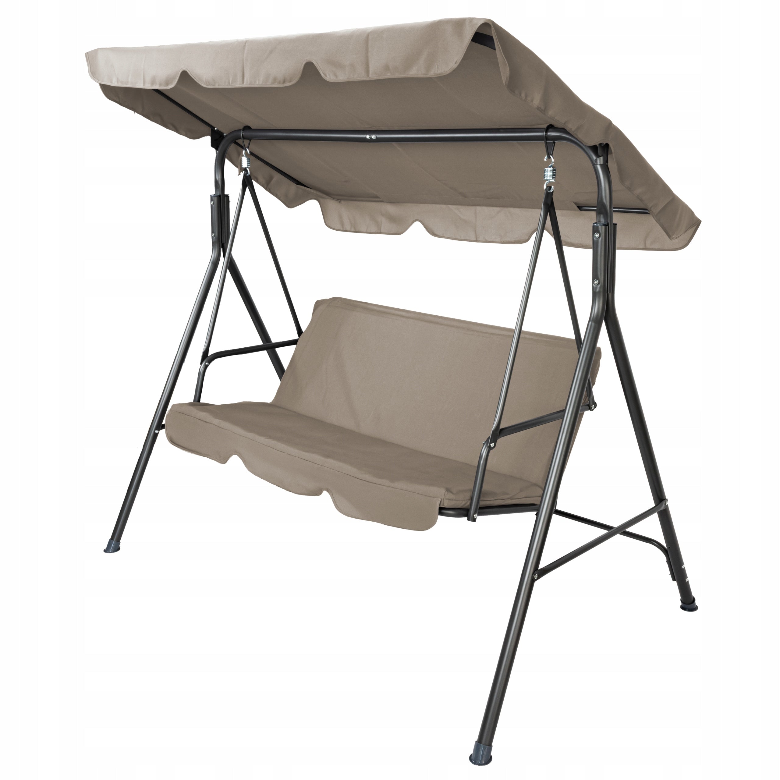 FREESTANDING GARDEN SWING 3 SEATER ROCKING BENCH BEIGE CANOPY STRONG Manufacturer BOKATO