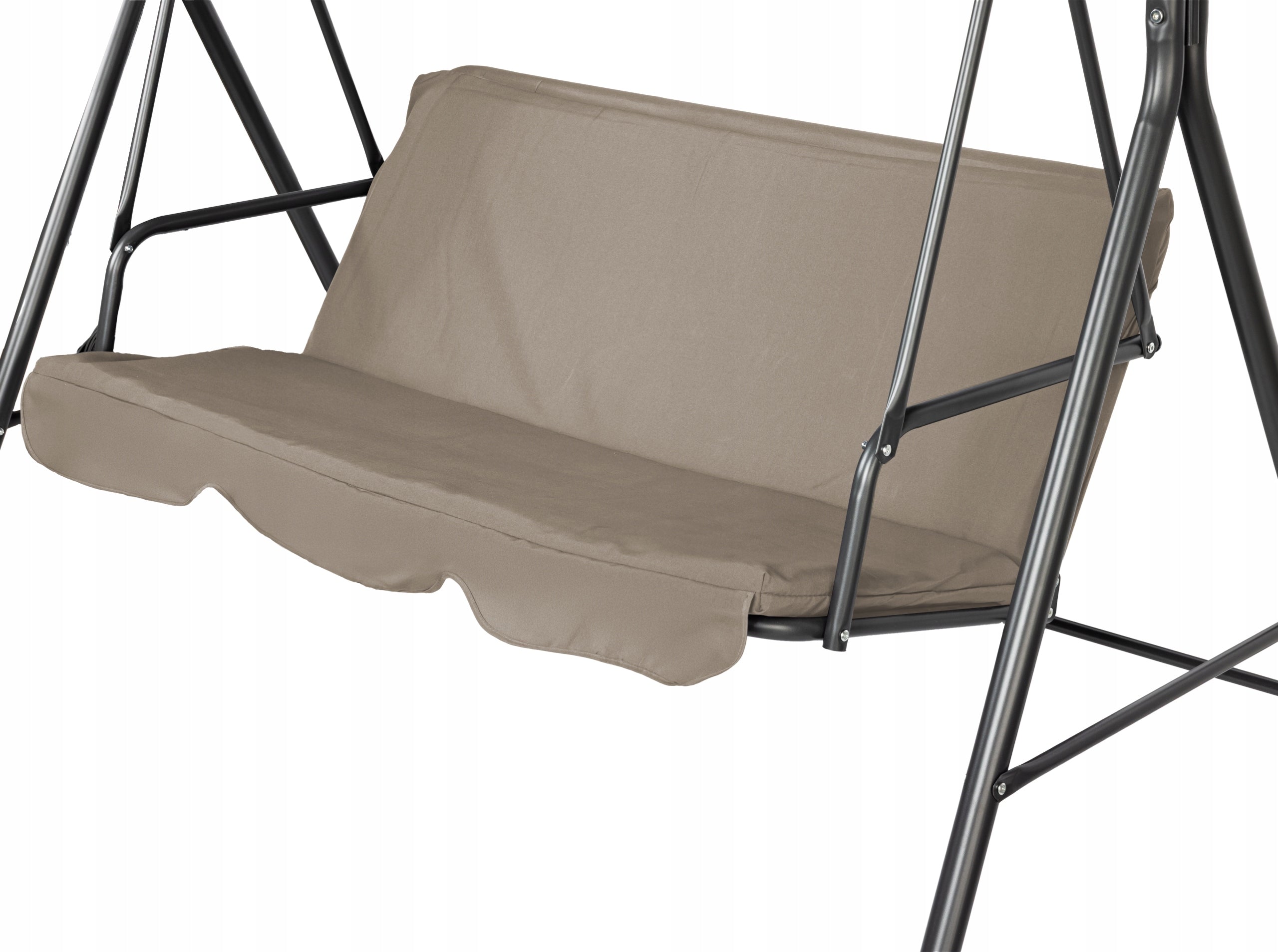 FREESTANDING GARDEN SWING 3 SEATER ROCKING BENCH BEIGE CANOPY STRONG Seat length 130 cm