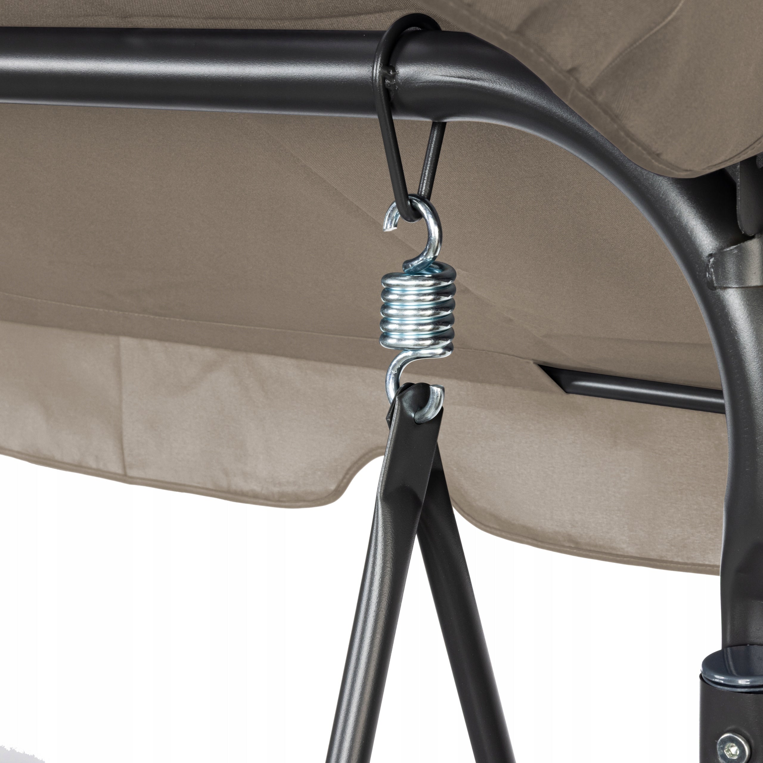FREESTANDING GARDEN SWING 3 SEATER ROCKING BENCH BEIGE CANOPY STRONG Seat width 40 cm