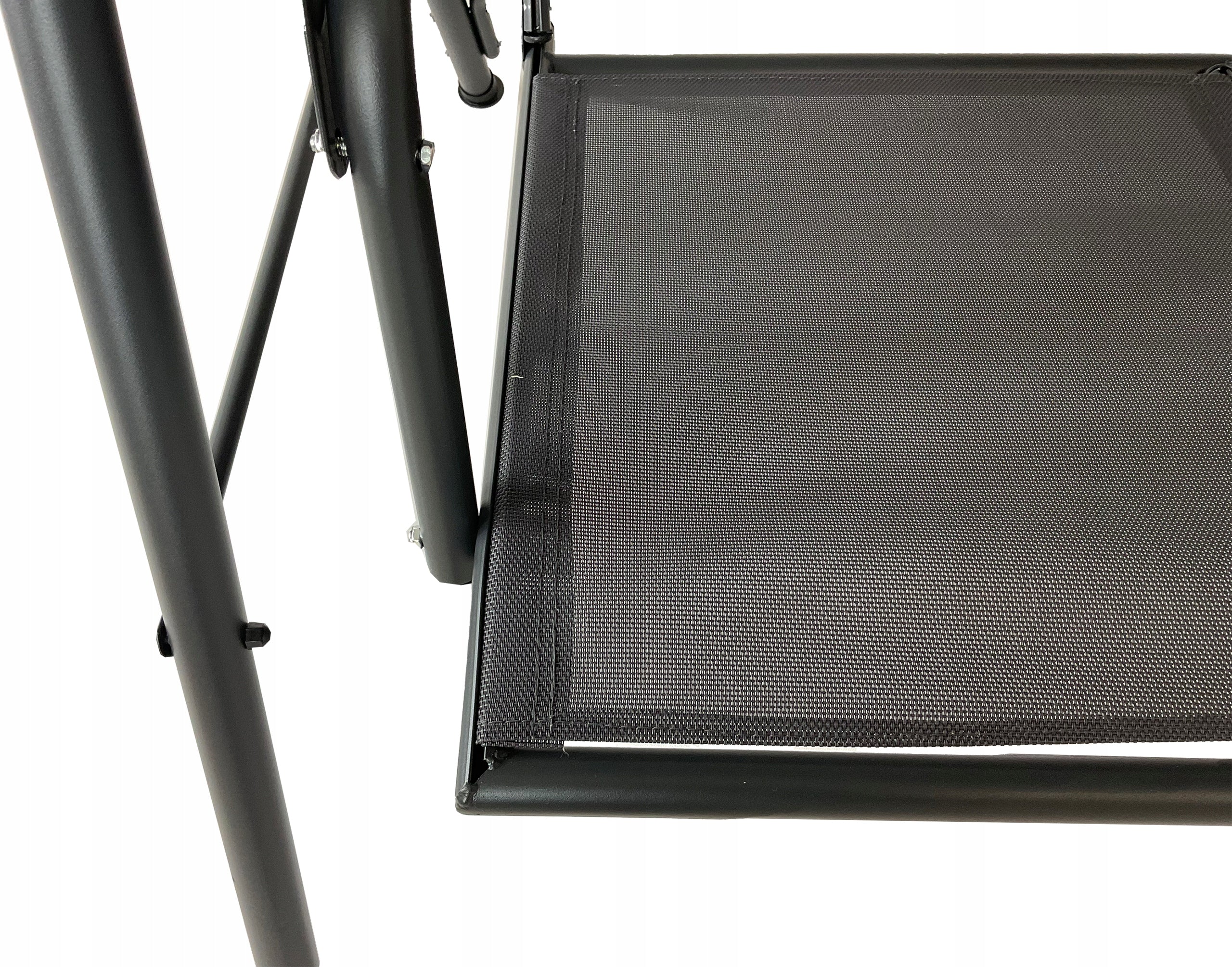 FREESTANDING GARDEN SWING 3 SEATER ROCKING BENCH CANOPY SPLIT BLACK Seat width 50 cm
