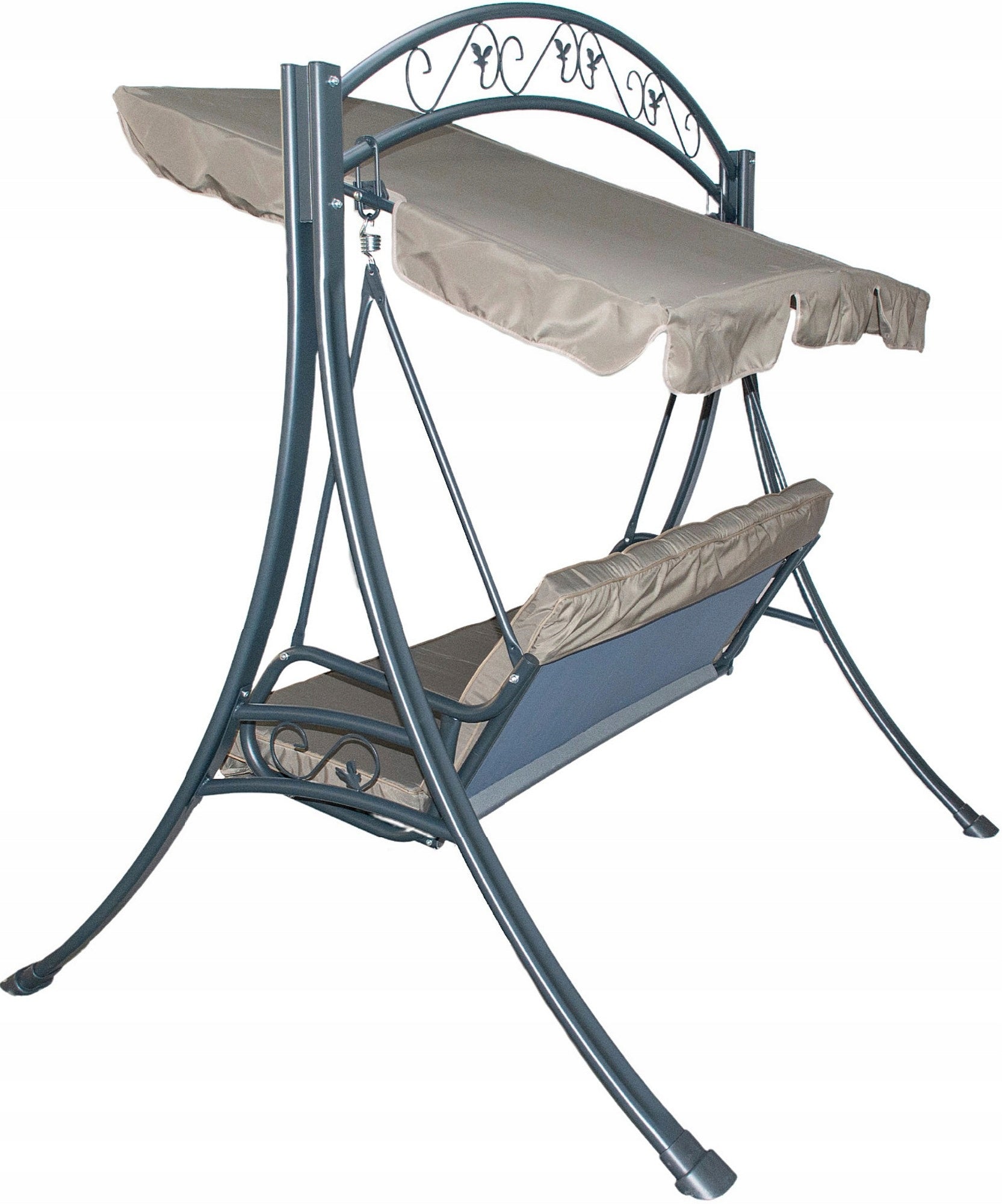 FREESTANDING GARDEN SWING 3 SEATER STRONG ROCKING BENCH CANOPY BLANCA Seat width 1 cm