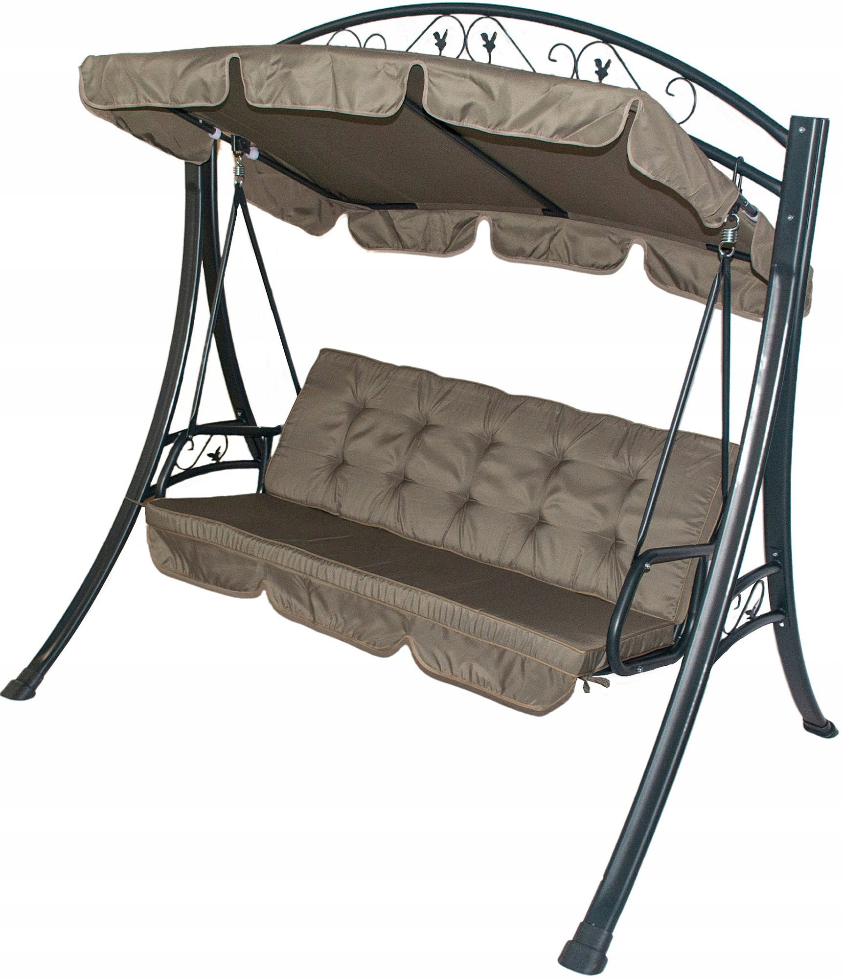 FREESTANDING GARDEN SWING 3 SEATER STRONG ROCKING BENCH CANOPY BLANCA