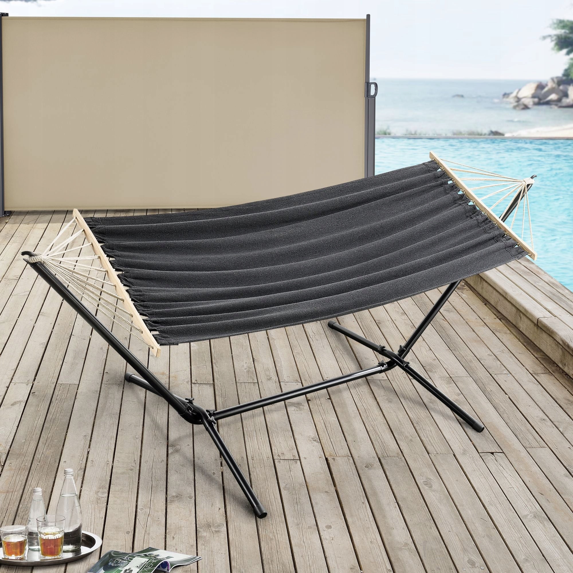 FREESTANDING HAMMOCK WITH GARDEN FRAME SWING FOR GARDEN HOUSE SET Manufacturer no brand