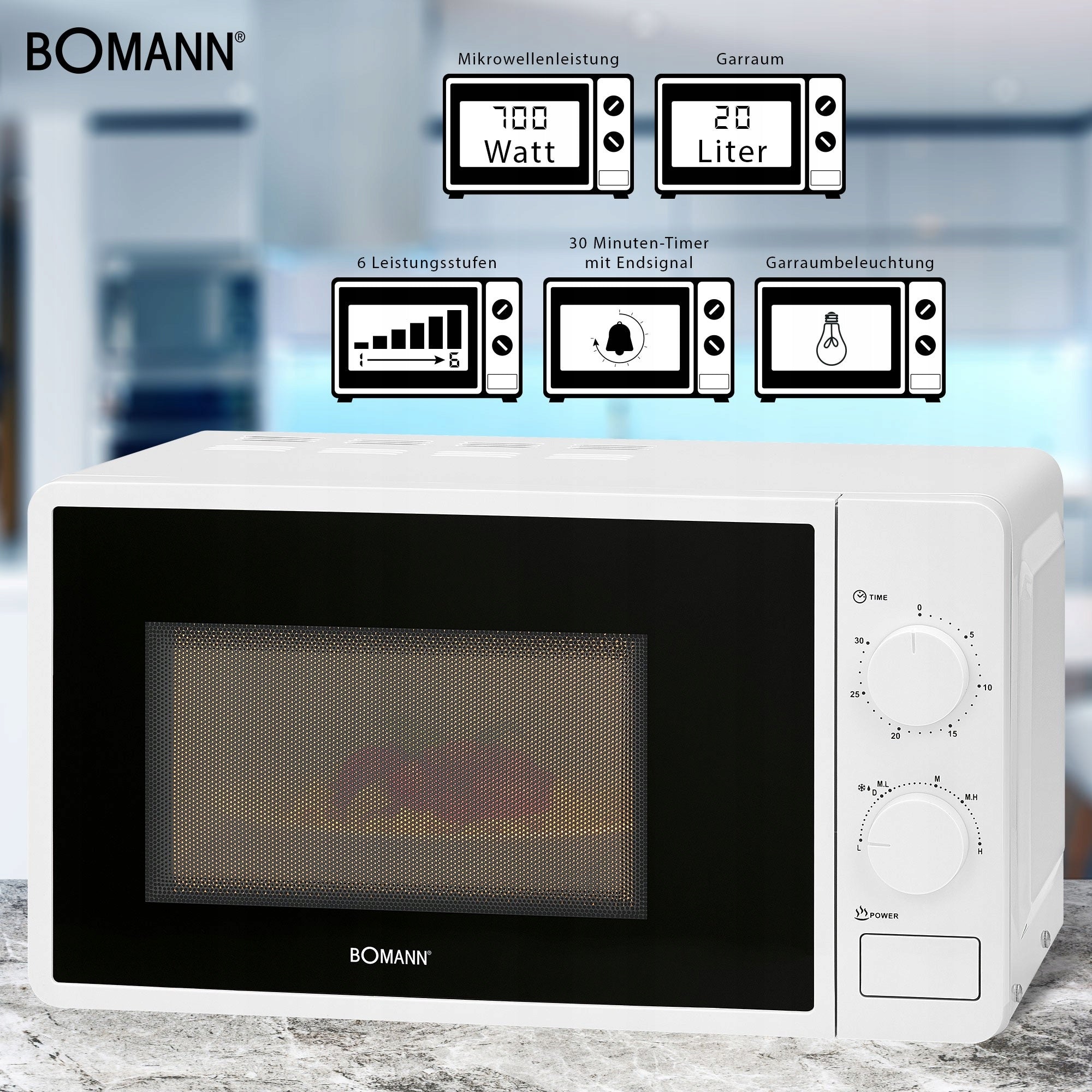 FREESTANDING MICROWAVE BOM MICROWAVE Brand Bomann