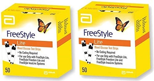 FREESTYLE LITE TEST STRIPS DIAGNOSTIC SUGAR GLUCOSE METERS 100 PCS Medical device no