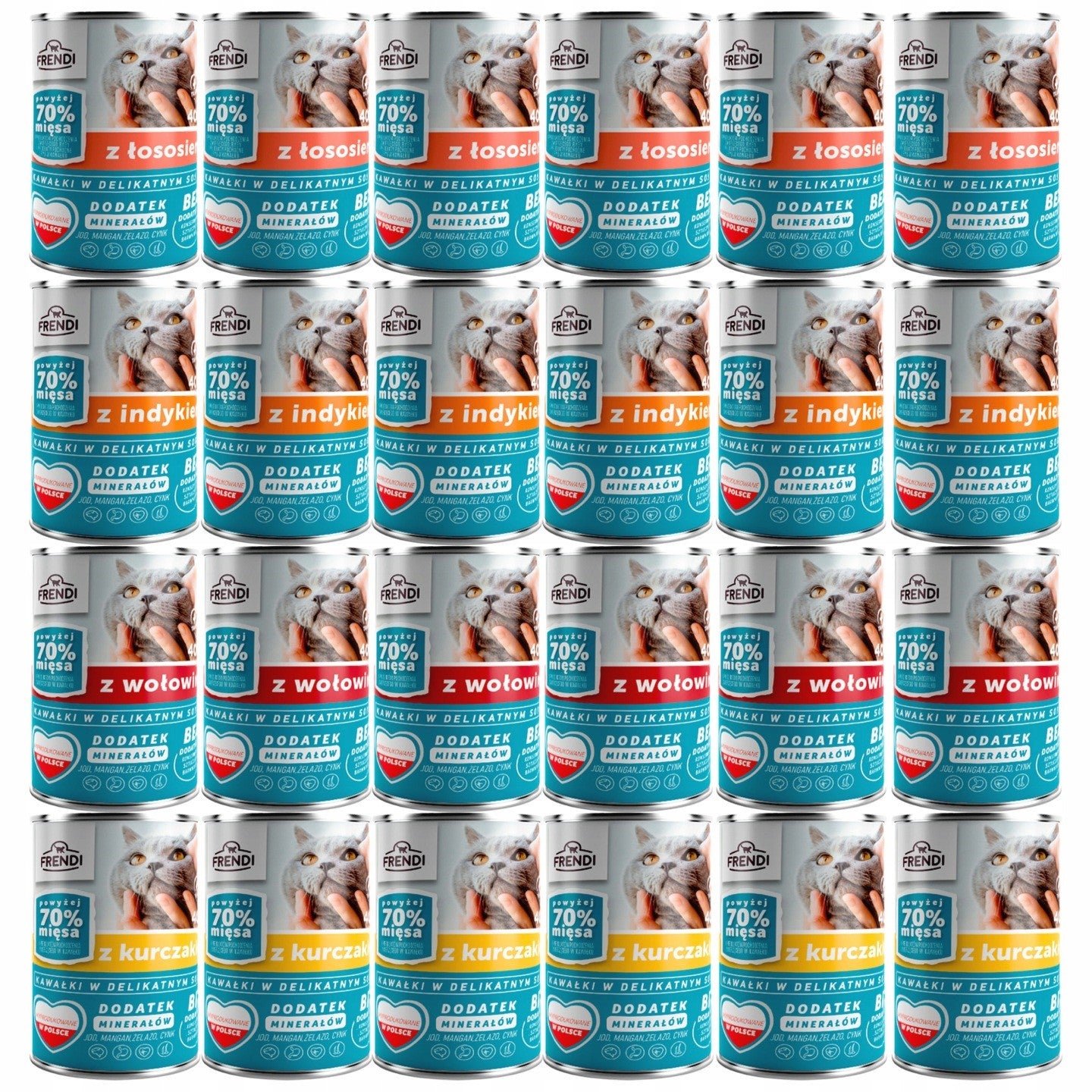 FRENDI wet cat food cans 24x400g Mega Pack mix of flavors Brand Frendi