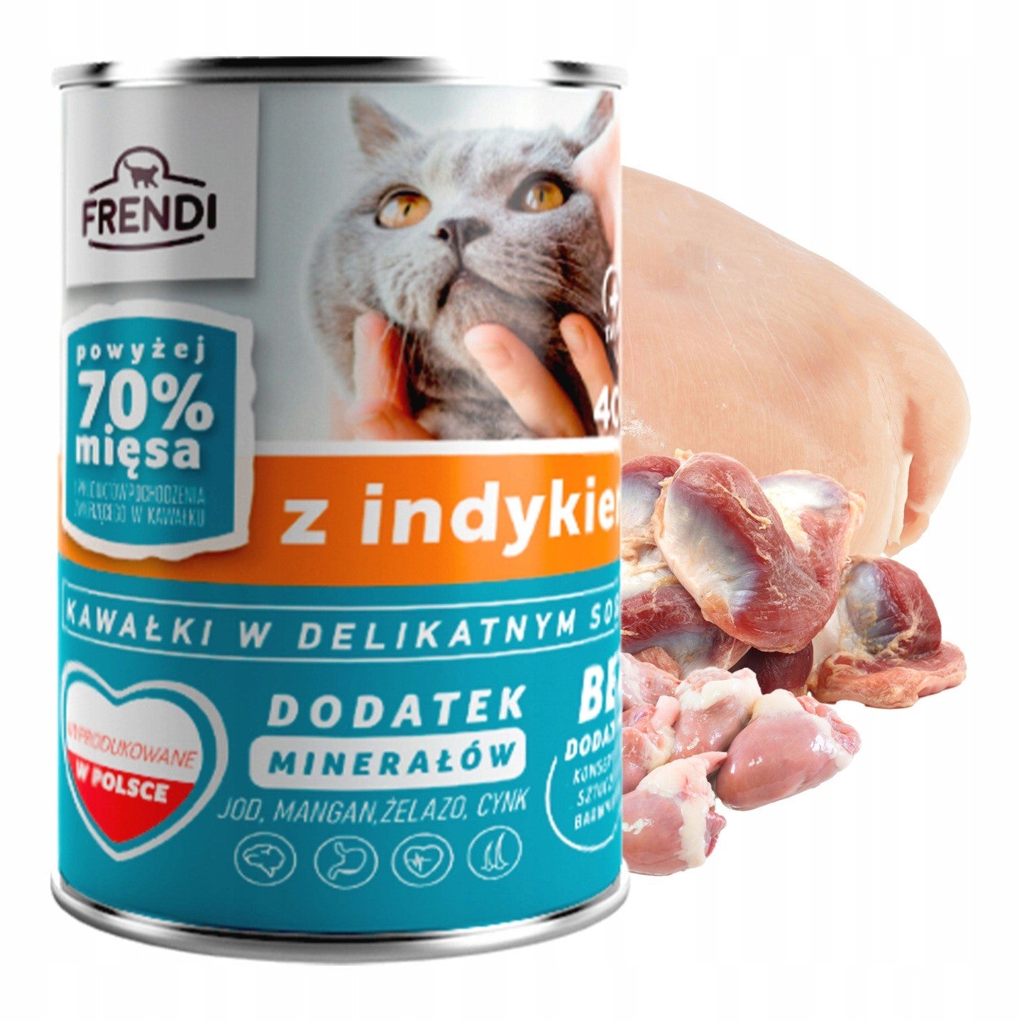 FRENDI wet cat food cans 24x400g Mega Pack mix of flavors Manufacturer code FRENDI puszka Karma mokra dla kota 400g