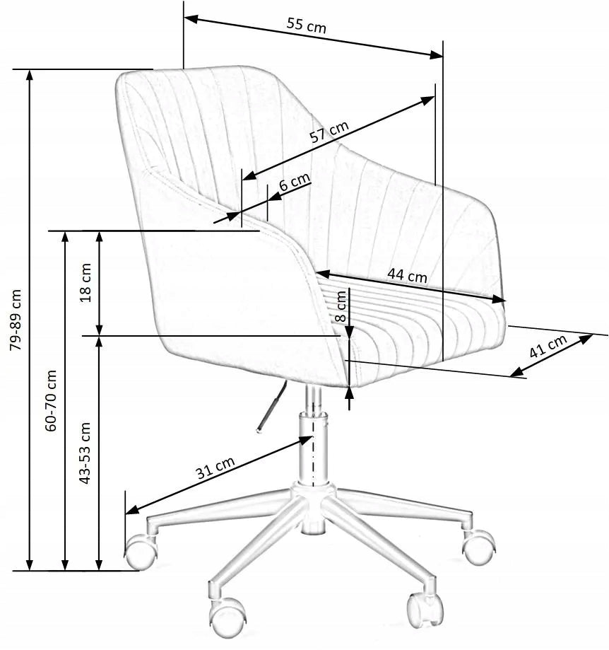 FRESCO Youth Armchair Halmar Grey Velvet For Room Desk Brand Halmar