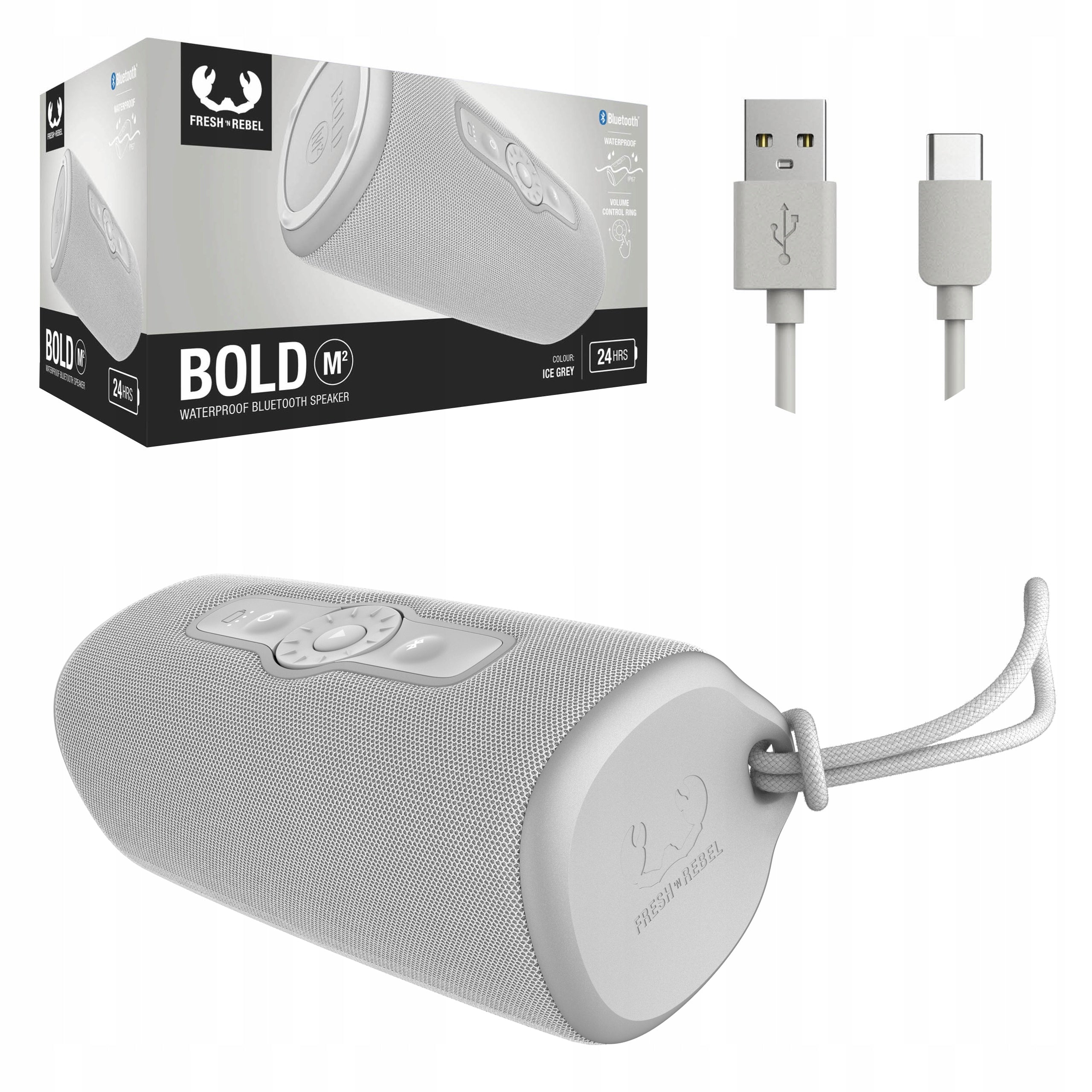FRESH 'N REBEL WIRELESS SPEAKER BOLD M2 ICE GREY