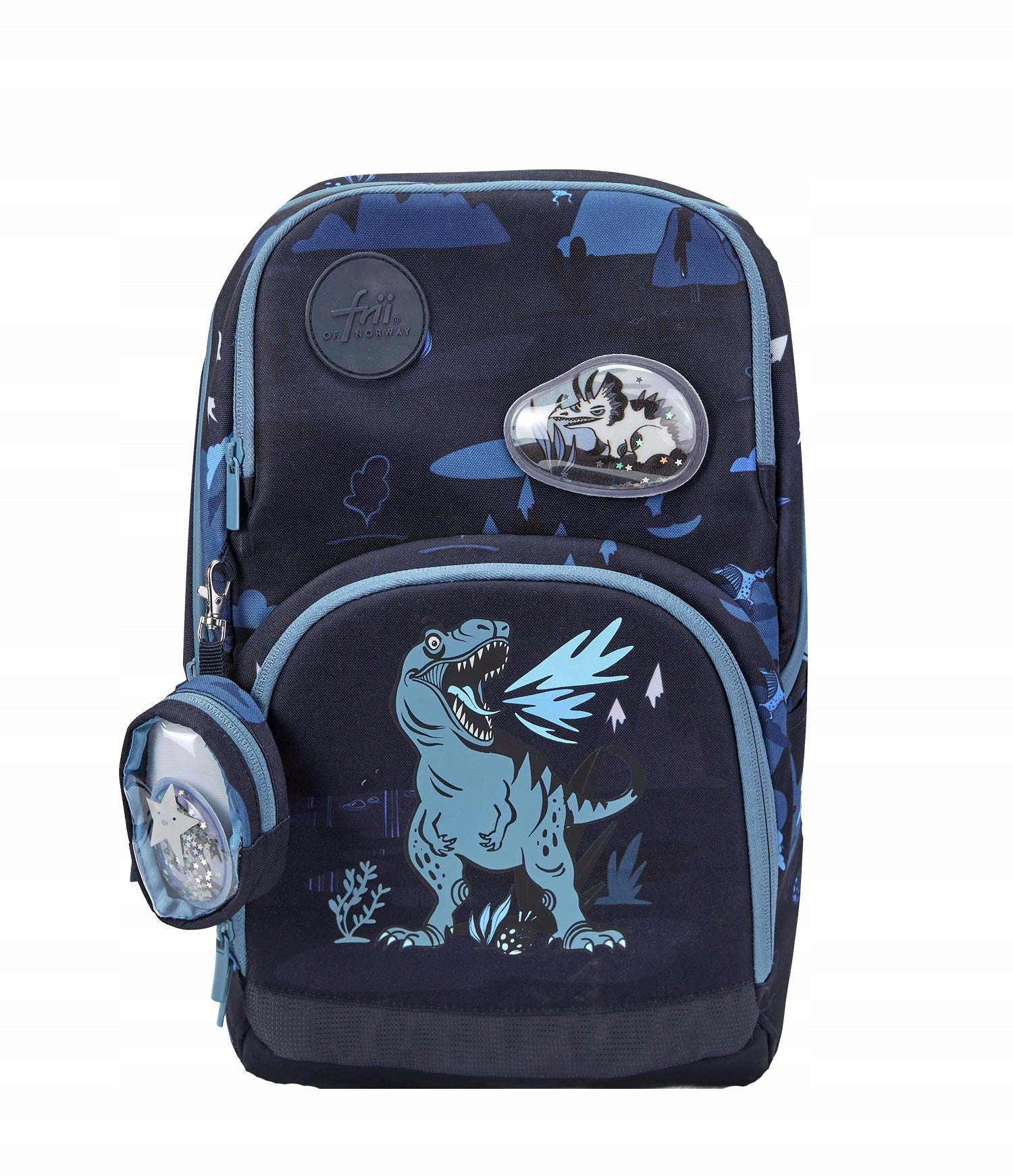 FRII OF NORWAY ERGONOMICKÁ ŠKOLSKÁ TAŠKA FRII EASY 22 L - DINOSAUR BLUE