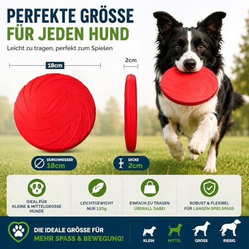 FRISBEE FOR DOG SET OF 3 PIECES NATURAL RUBBER 18 CM TRAINING FOR HOME Kind automatic feeder