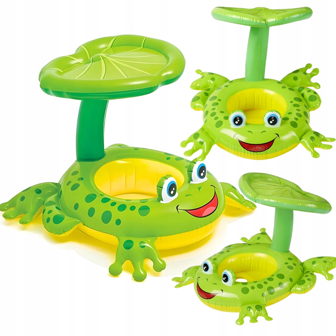 FROG WITH CANOPY Infant Swimming Wheel SEAT CANOPY Pontoon Model ŻABKA Z DASZKIEM I SIEDZISKIEM Koło Do Pływania