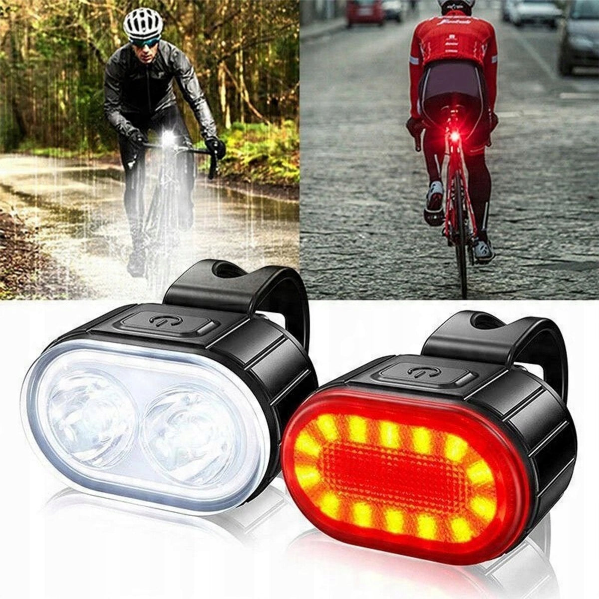 FRONT AND REAR BIKE LIGHT LED STRONG BATTERY FOR BIKE SET Brand no brand