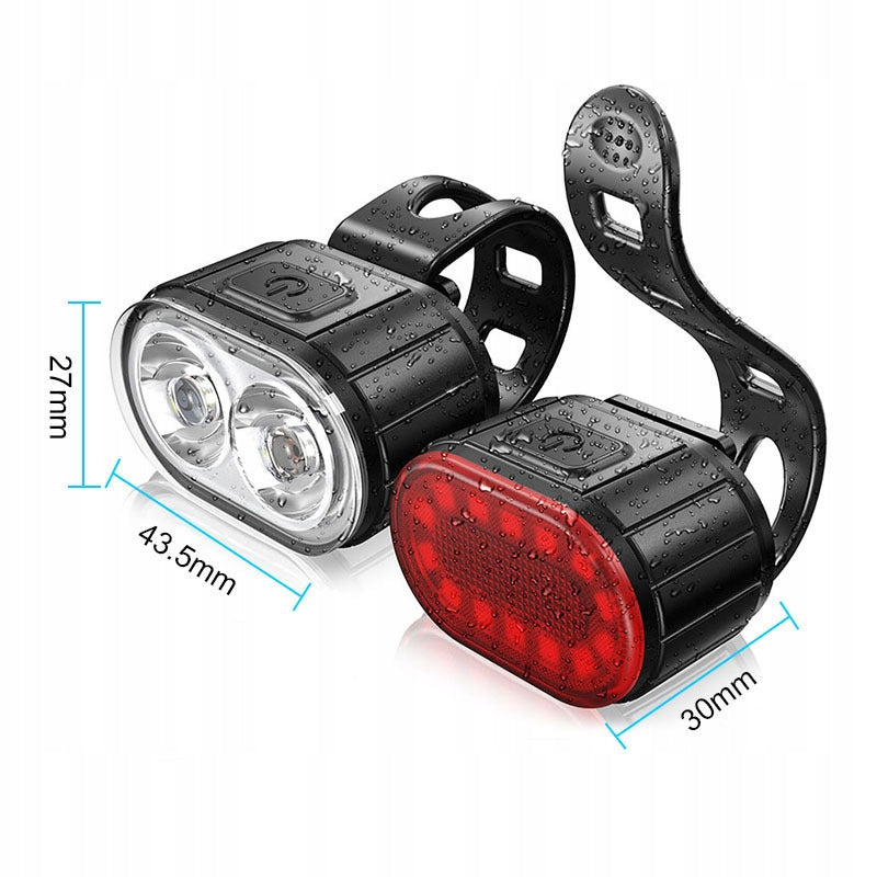 FRONT AND REAR BIKE LIGHT LED STRONG BATTERY FOR BIKE SET Packaging status original