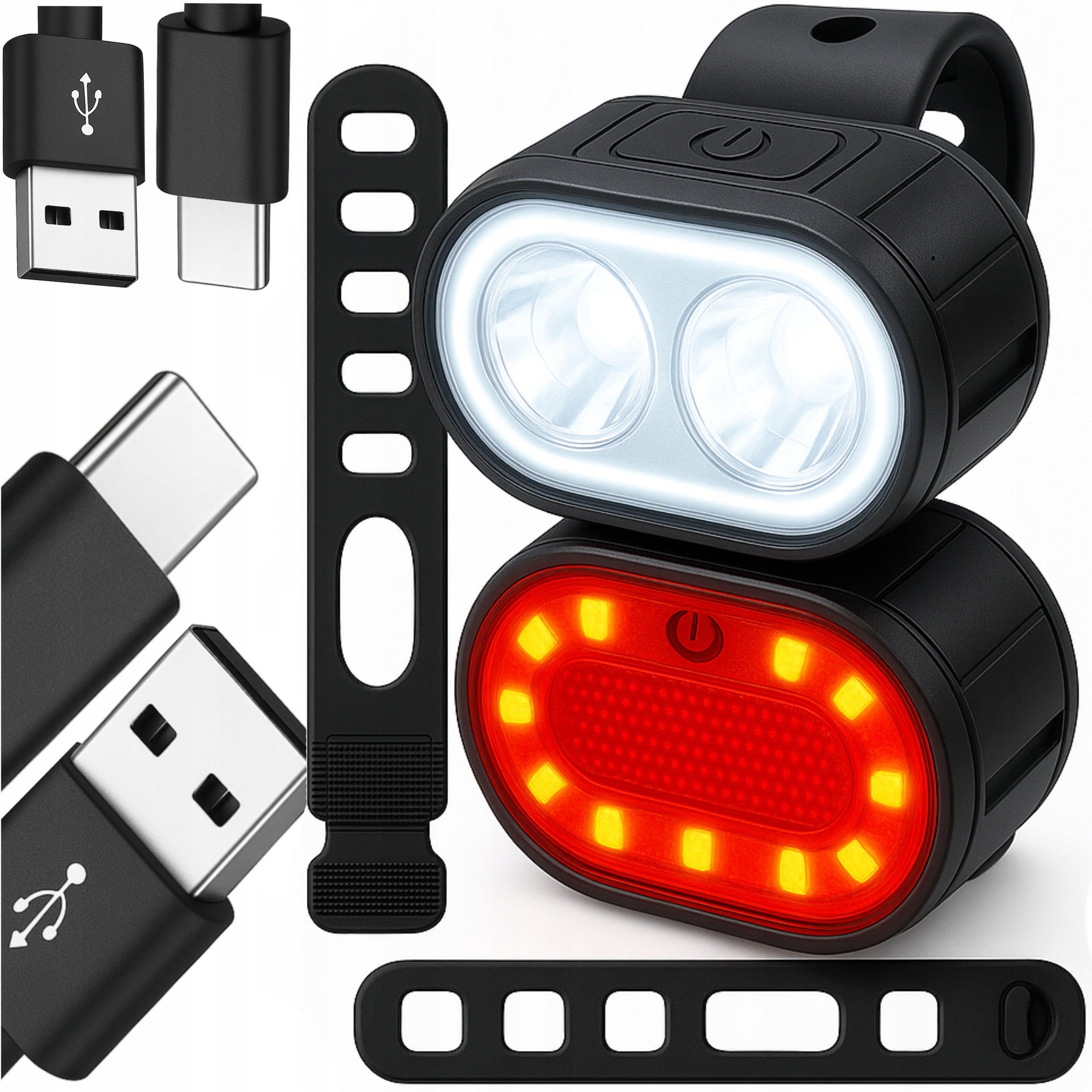 FRONT AND REAR BIKE LIGHT LED STRONG BATTERY FOR BIKE SET