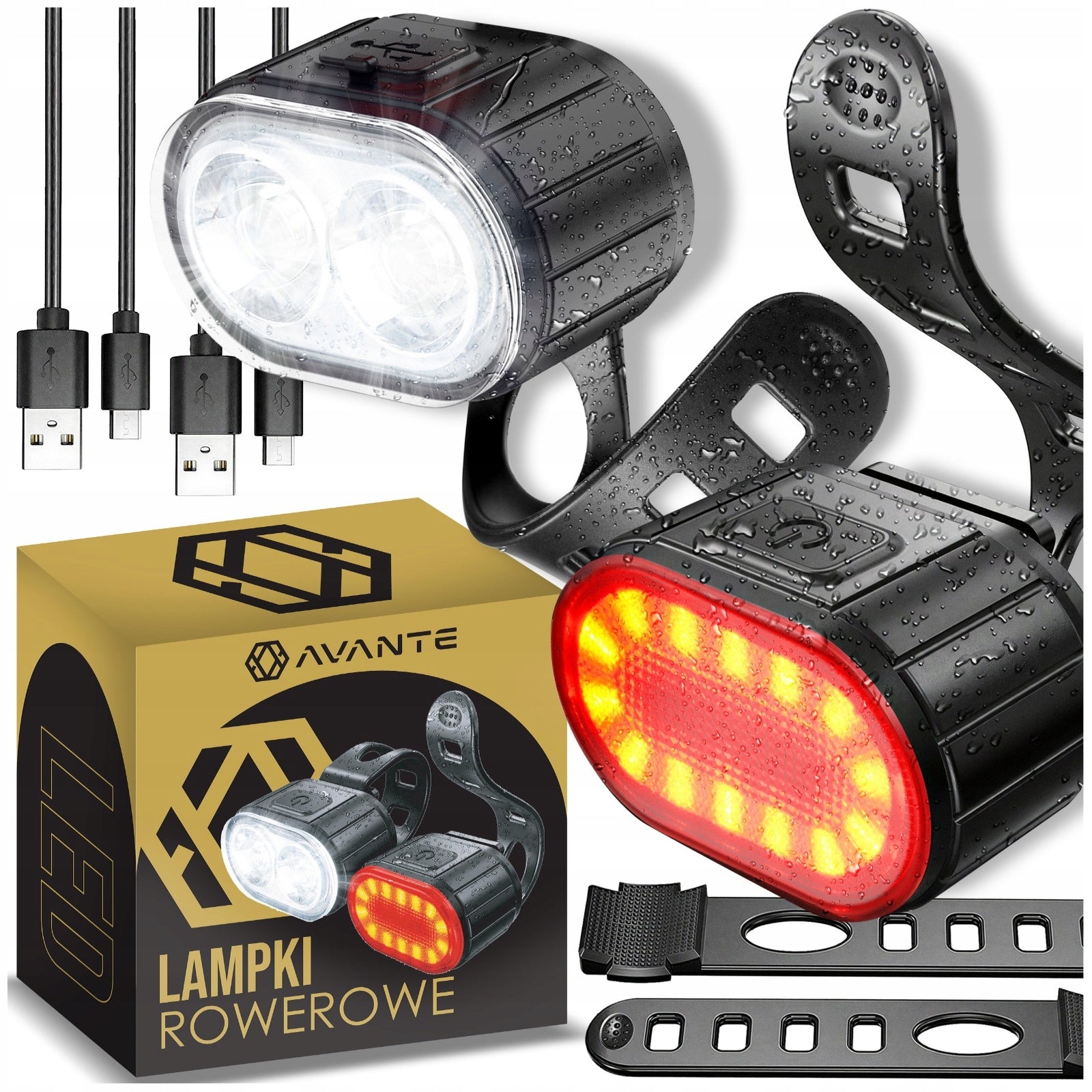 FRONT AND REAR BIKE LIGHT LED STRONG BATTERY FOR BIKE SET