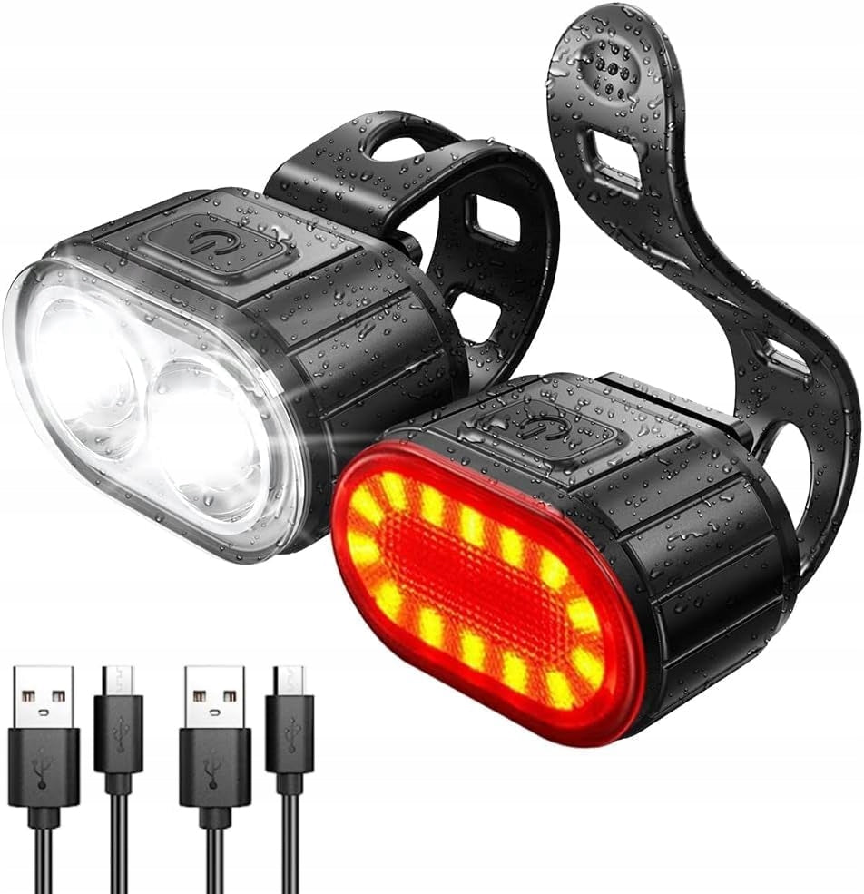 FRONT AND REAR BIKE LIGHT LED STRONG BATTERY FOR BIKE SET